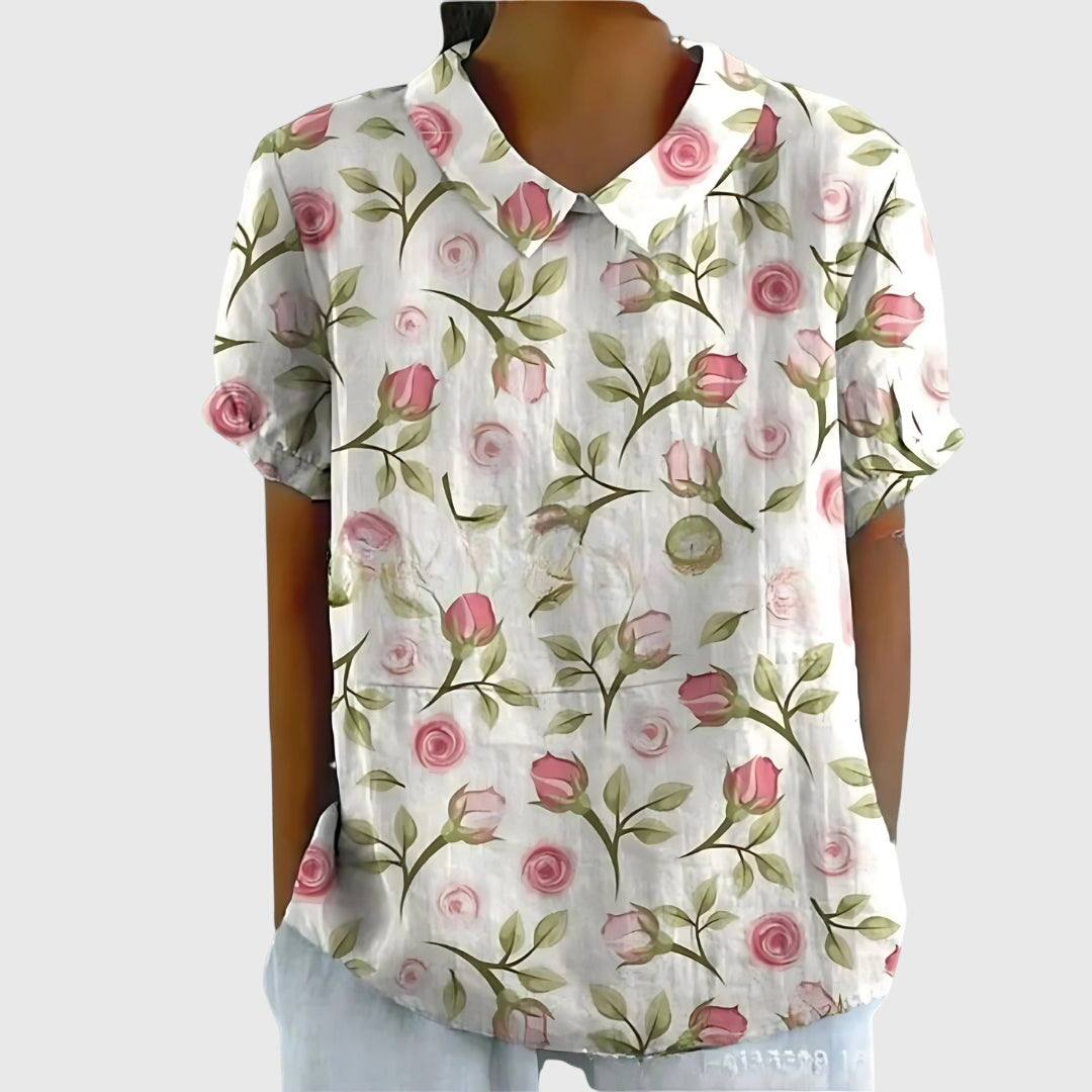 Hellrosa mit Blumenmuster / 4XL