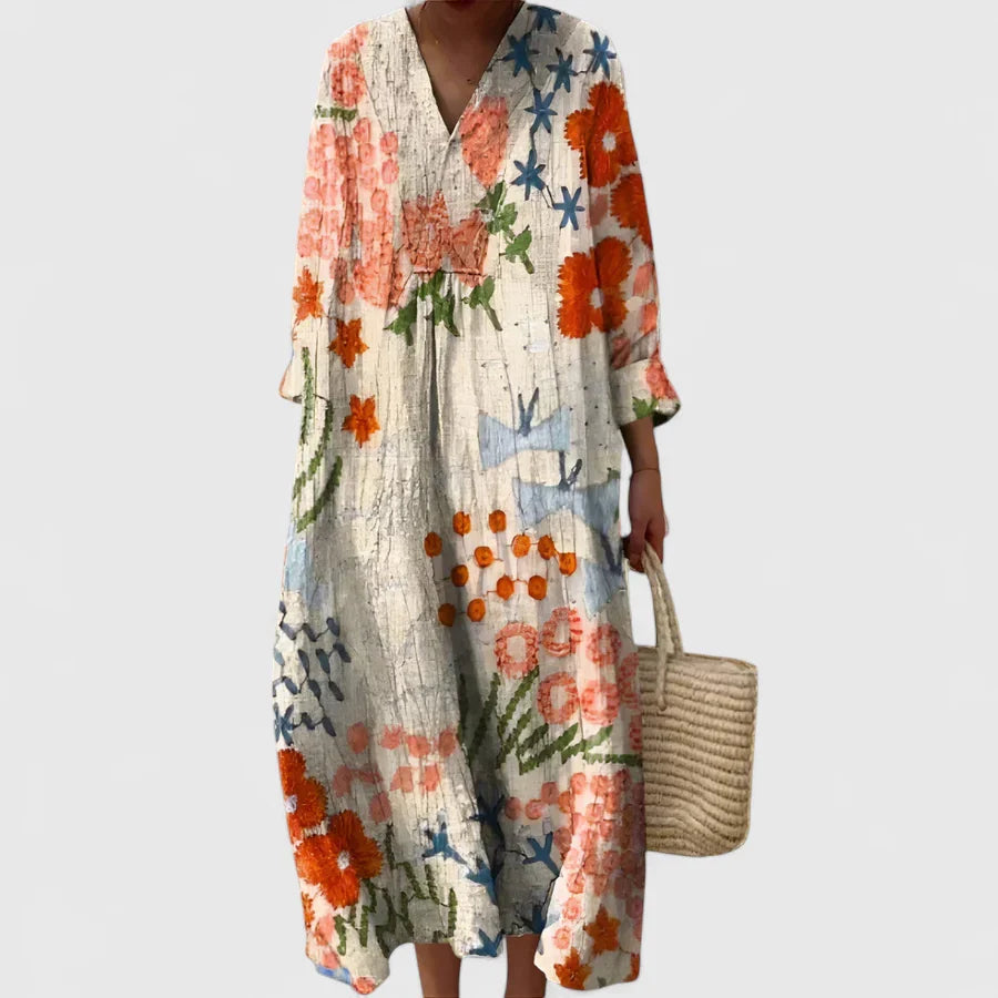 Beigefarben mit Blumenmuster / 3XL