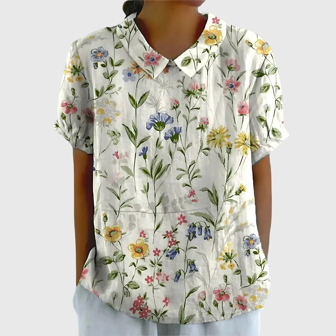 Weiß mit Blumenmuster / 4XL