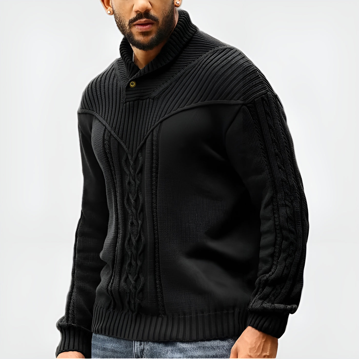 Anton™ | Veneti Tailored Pullover mit Stehkragen