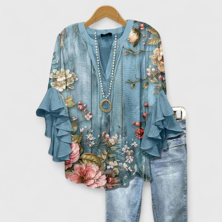 Blumen Blau / 3XL