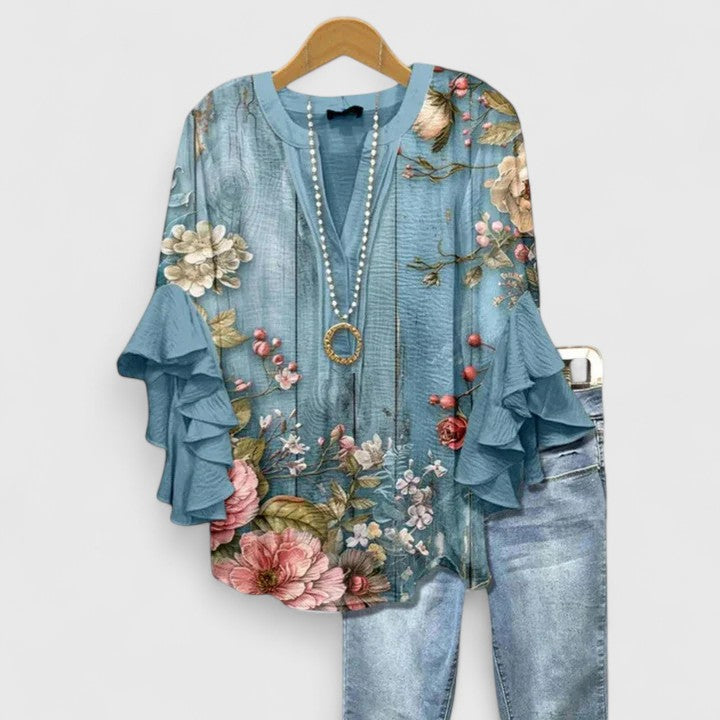 Blumen Blau / 3XL