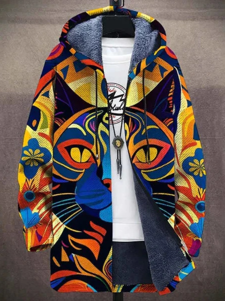 Buntes Muster mit Katzen / 4XL