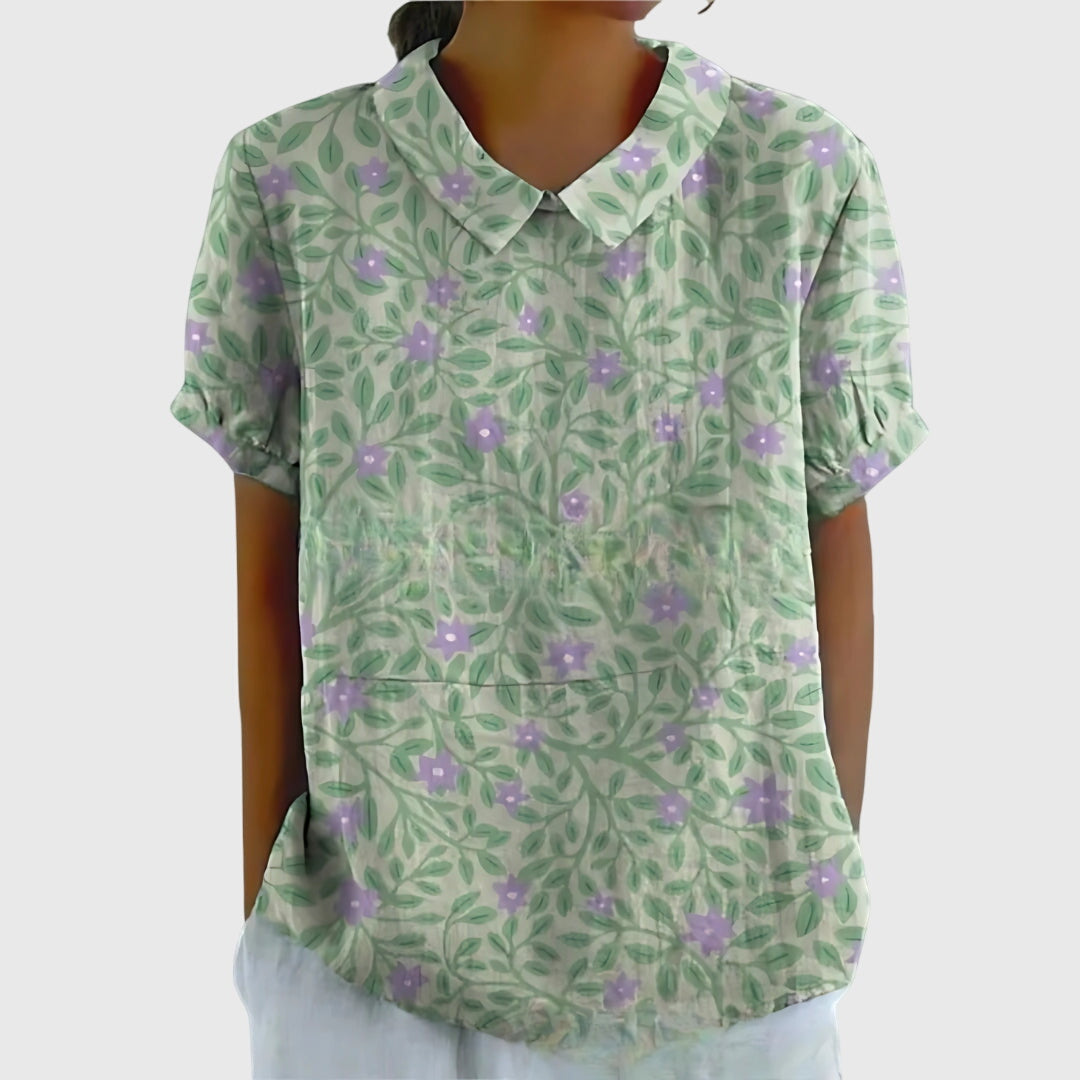 Grün mit Blumenmuster / 4XL